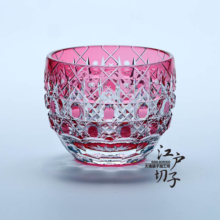 猪口 八角籠目華やぎ【金赤】