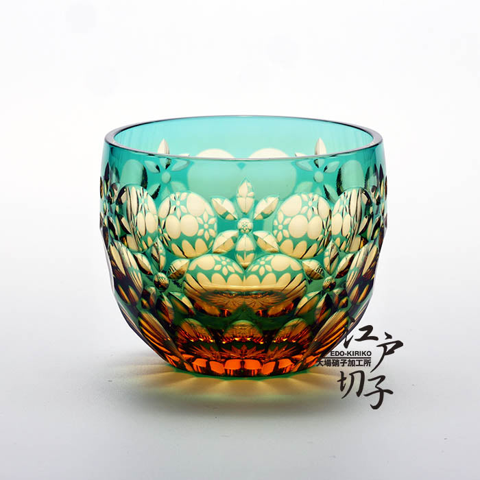 猪口 万華鏡【緑/琥珀】