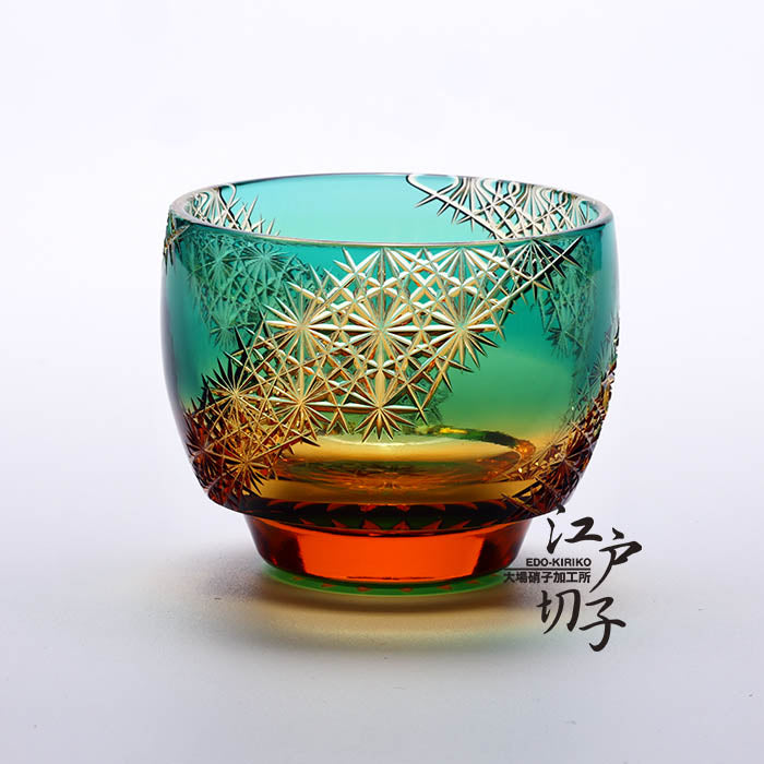 猪口 光る宙【緑/琥珀】