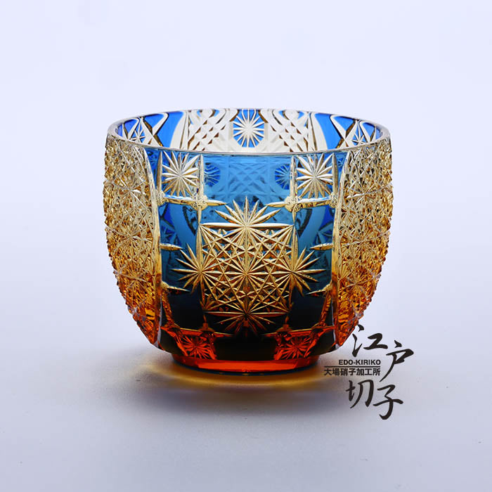 猪口 皇【瑠璃/琥珀】 – 江戸切子 大場硝子加工所