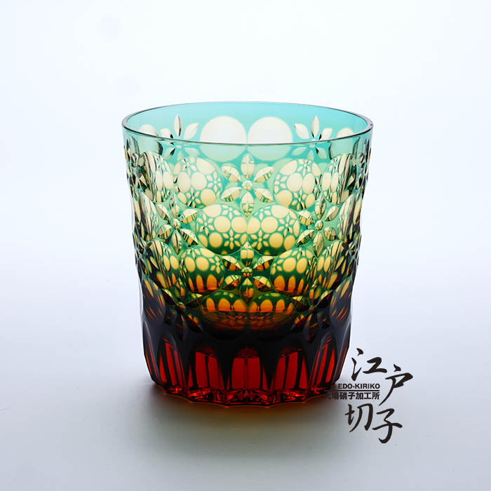 ロックグラス 万華鏡【緑/琥珀】