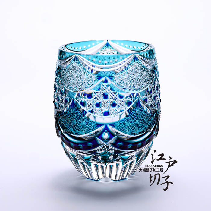 樽型ロックグラス カーテンコール【瑠璃・緑/透き】