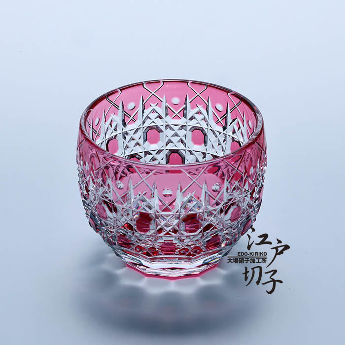 猪口 八角籠目華やぎ【金赤】