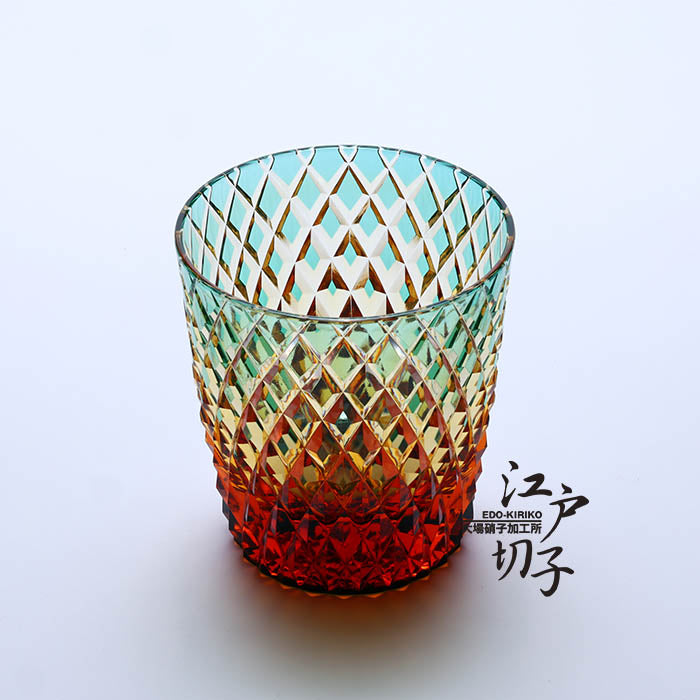 ロックグラス 竹編み【緑/琥珀】