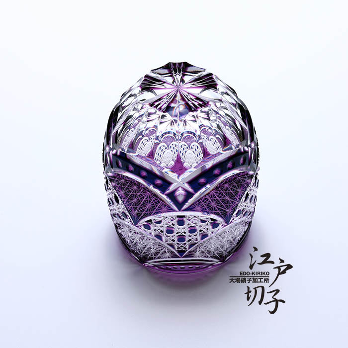 藍・金紫/透き – 江戸切子 大場硝子加工所