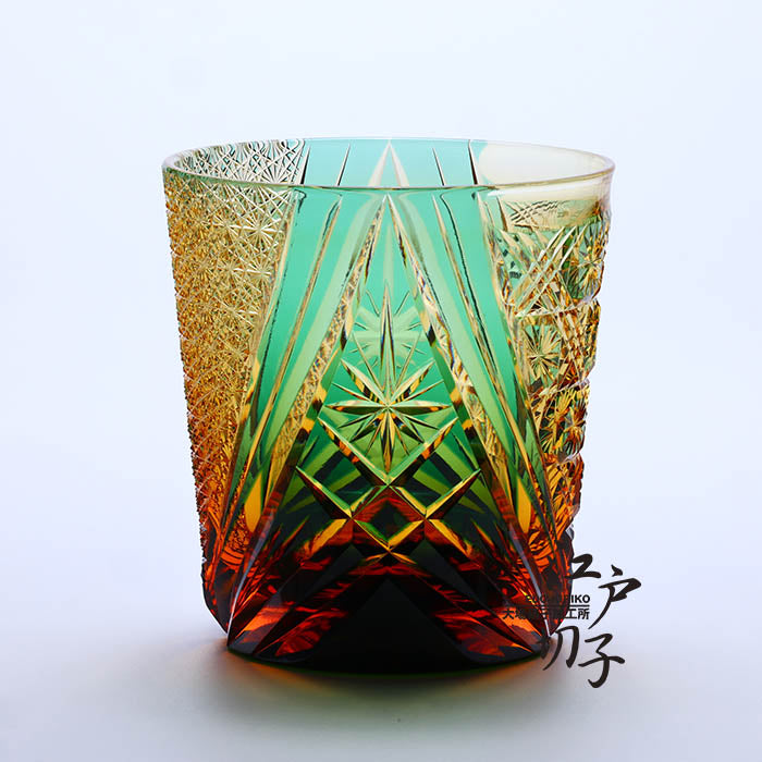 ロックグラス 雅【緑/琥珀】