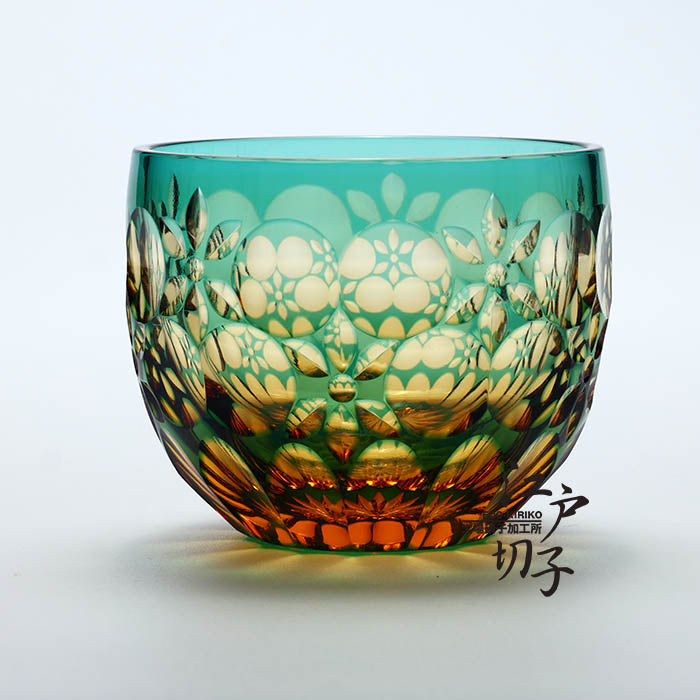 猪口 万華鏡【緑/琥珀】