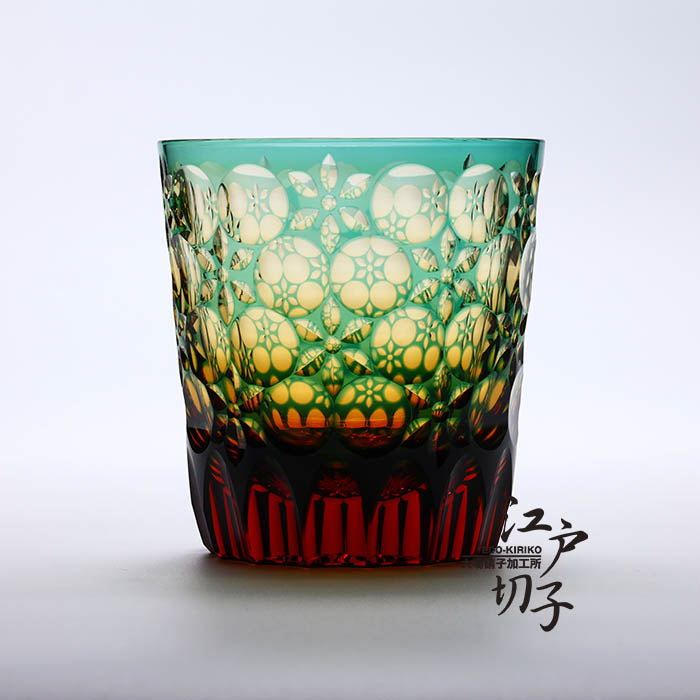 ロックグラス 万華鏡【緑/琥珀】